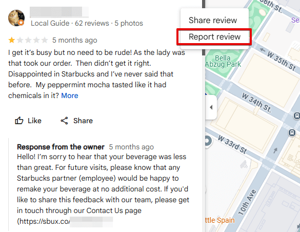 Report review in Google