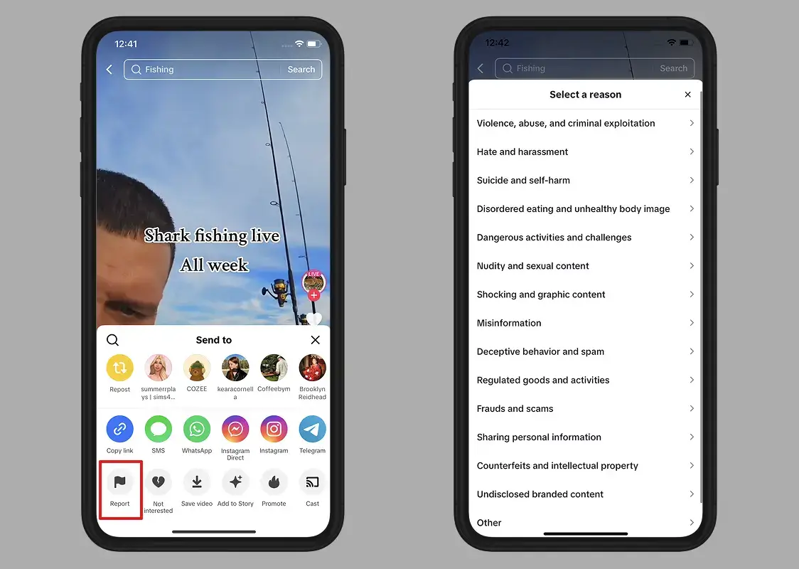 Report Content on TikTok